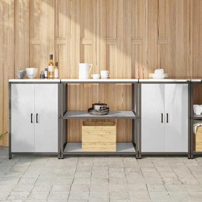 vidaXL Σετ Αποθήκευσης Κουζίνας με ράφι 3 pcs Ασημί Ανοξείδωτο ατσάλι