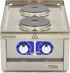 Commercial Grade Cooker - 2 Burners - Single Unit - 60cm Deep - Electric