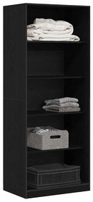 vidaXL Μαύρη Δρύινη Ντουλάπα 80 x 50 x 200 εκ. - Από ξύλο