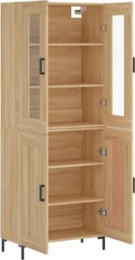 vidaXL Ντουλάπι Sonoma δρυς 69,5 x 34 x 180 εκ. από Επεξεργασμένο Ξύλο