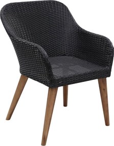 vidaXL Σετ Τραπεζαρίας Εξ. Χώρου 7 τεμ. Μαύρο Συνθ. Ρατάν με Μαξιλάρια