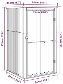 Αποθήκη Εργαλείων Κήπου Καφέ 88x89x161 εκ. Γαλβαν. Ατσάλι - Καφέ