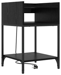 vidaXL Κομοδίνο 2 pcs Μαύρη δρυς 40 x 40 x 61 εκ Επεξεργασμένο ξύλο