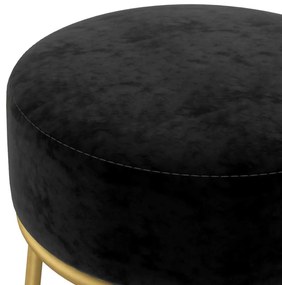 vidaXL Στρογγυλό Σκαμπό Hocker Μαύρο Βελούδινο