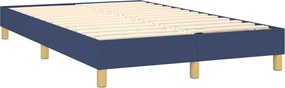 vidaXL Κρεβάτι Boxspring με Στρώμα Μπλε 120x200 εκ. Υφασμάτινο