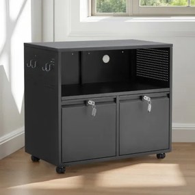VEVOR 2 Drawers Lateral Metal File Cabinet with Lock and Hanging Rod Black