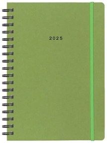 Next ημερολόγιο 2025 Natural ημερήσιο σπιράλ πράσινο με λάστιχο 14x21εκ.  τμχ.