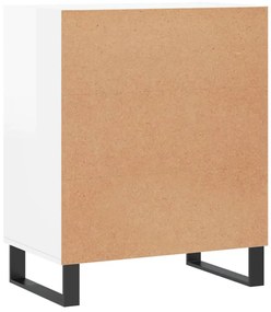 vidaXL Ραφιέρα Γυαλιστερή Λευκή 57 x 35 x 70 εκ. από Επεξεργ. Ξύλο