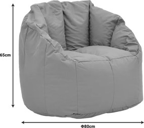 Πολυθρόνα Kerlon pakoworld αδιάβροχο σε γκρι απόχρωση Φ80x65εκ