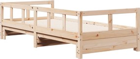 vidaXL Καναπές Κρεβάτι Χωρίς Στρώμα 90x190 εκ. Μασίφ Ξύλο Πεύκου