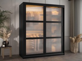 Ντουλάπα Flutes 150 Συρόμενη-Μαύρο