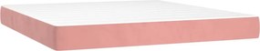 vidaXL Κρεβάτι Boxspring με Στρώμα &amp; LED Ροζ 180x200 εκ. Βελούδινο