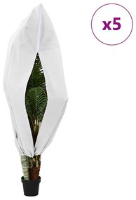 vidaXL Καλύμματα Φλις Προστασίας Φυτών από Παγετό 5 pcs Λευκό