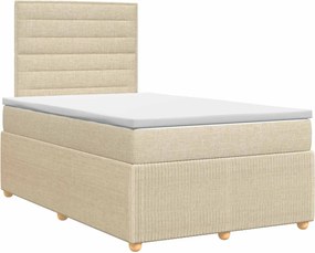 vidaXL Κρεβάτι box spring με στρώμα Κρεμ 120 x 190 cm Ύφασμα
