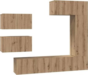 vidaXL Σετ επίπλου τηλεόρασης 6 pcs Artisan Oak Επεξεργασμένο ξύλο