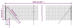 Συρματόπλεγμα Περίφραξης Πράσινο 1,1x25 μ. Γαλβανισμένο Ατσάλι - Πράσινο