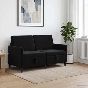 vidaXL Καναπές με Αποθήκευση Μαύρο 152 x 78 x 87 εκ Πολυεστέρας