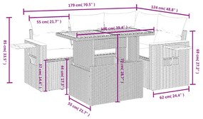 ΣΕΤ ΚΑΝΑΠΕ ΚΗΠΟΥ 5 ΤΕΜΑΧΙΩΝ ΜΑΥΡΟ ΣΥΝΘΕΤΙΚΟ ΡΑΤΑΝ ΜΕ ΜΑΞΙΛΑΡΙΑ 3271734