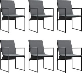 vidaXL Σέτ φαγητού για κήπο 7 pcs Μαύρο Ατσάλι