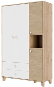 Ντουλάπα Τετράφυλλη Lisa 389MZA1608 120x45x191,8cm Oak-White Τετράφυλλη