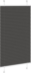 vidaXL Πλισέ περσίδα Μαύρο 75x150 cm Πλάτος υφάσματος 74,4 cm