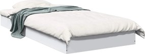 vidaXL Κρεβάτι δαπέδου Λευκό 80 x 200 cm Επεξεργασμένο Ξύλο