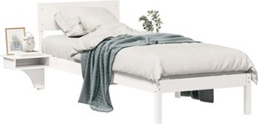 vidaXL Σκελετός Κρεβατιού Λευκό 75 x 190 cm Στερεά ξυλεία πεύκου