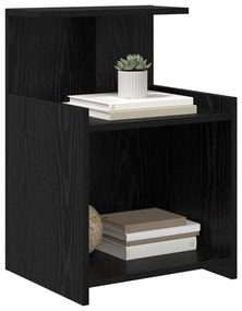 vidaXL κομοδίνα  2 τεμ Μαύρη Οξιά 40x35x60 εκ. Επεξεργασμένου Ξύλου