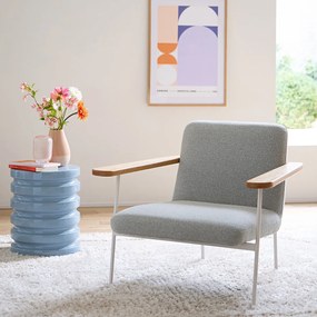 Πολυθρόνα με μπράτσα από μασίφ δρυ και ύφασμα, Lulet