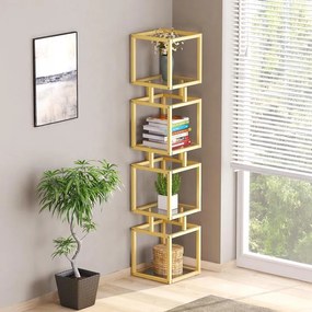 Ραφιέρα μεταλλική επιδαπέδια Kubo χρυσό 30x30x150 εκ. 30x30x150 εκ.