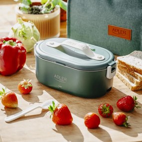 Ηλεκτρικό κουτί φαγητού Adler AD 4522, 45W, 0.8 l, Μέχρι 70C, Δοχείο από ανοξείδωτο ατσάλι, Θερμοσακούλα, Πράσινο
