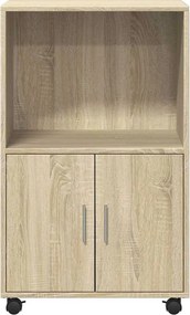 vidaXL Ντουλάπι Τροχήλατο Sonoma Δρυς 55x40x91 εκ. από Επεξ. Ξύλο