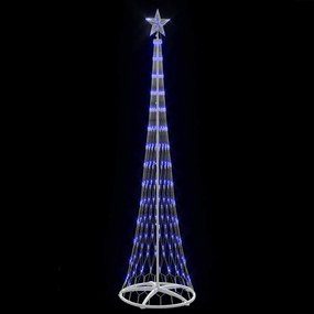 vidaXL LED Χριστουγεννιάτικο Δέντρο Μπλε 250 cm Μέταλλο