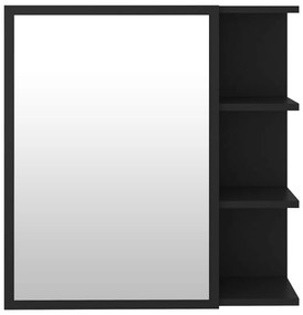 vidaXL Καθρέφτης Μπάνιου Μαύρο 62,5 x 20,5 x 64 εκ. από Επεξ. Ξύλο