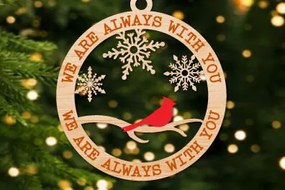 Σετ των 3 Intra απο ξύλο plywood 3mm-4mm πάχος Χριστουγεννιάτικο καρδινάλιο στολίδι Δίασταση 8x8 cm INTRAFABR-48314531