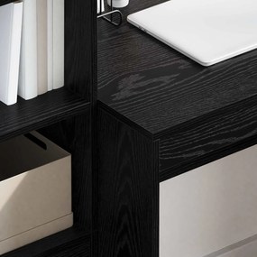 vidaXL Γραφείο Μαύρη Οξυά 135,5 x 50 x 127 εκ 2 τμχ.