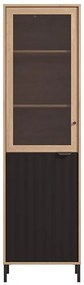 Βιτρίνα Vandea 1K VS1 Artisan - Μαύρο Μάτ 55x40x195 εκ. 55x40x195 εκ.