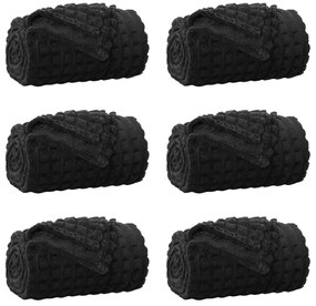 vidaXL Ριχτάρια 6 pcs Μαύρο 240 x 220 cm Μαλλί
