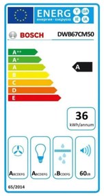 Συμβατικός Απορροφητήρας BOSCH DWB67CM50 60 cm 670 m3/h 140W A Χάλυβας