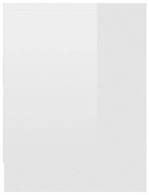 Κομοδίνο Γυαλιστερό Λευκό 40 x 30 x 40 εκ. από Μοριοσανίδα - Λευκό