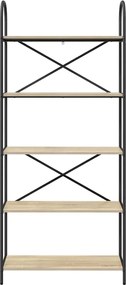 vidaXL Ράφι Βιβλίων Δρύς Sonoma 80 x 30 x 183 εκ Επεξεργασμένο ξύλο