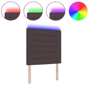 vidaXL LED Κεφαλάρι Γραμμών Σχεδιασμού Σκούρο Καφέ 100 εκ Ύφασμα