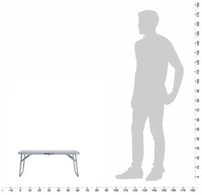 Τραπέζι Κάμπινγκ Πτυσσόμενο Λευκό 60 x 40 εκ. Αλουμινίου - Λευκό