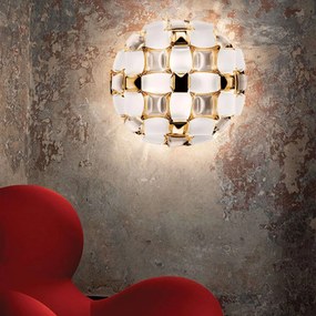 Φωτιστικό Οροφής - Πλαφονιέρα Mida Large - White-Gold Slamp Metal