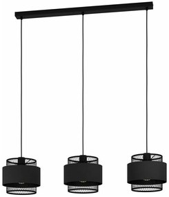 Φωτιστικό Οροφής - Ράγα 43669 Bazely 3/E27 Black Eglo Metal
