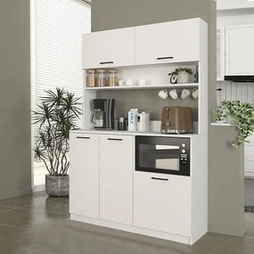 Έπιπλο κουζίνας Tuco 3 Megapap χρώμα λευκό 123,8x40x180εκ.