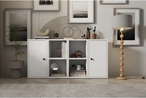 Stewehome Κονσόλα με δύο πόρτες και ράφι χωρίς πλαίσιο Λευκό 129x30x65 cm