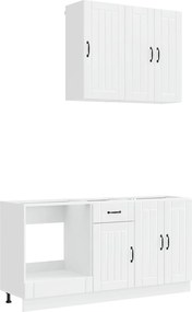 vidaXL Μονάδα κουζίνας LUCCA 5 pcs Γυαλιστερό Λευκό Επεξεργασμένο Ξύλο