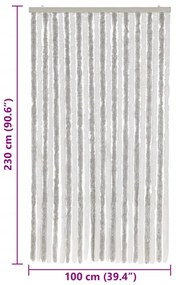 vidaXL Σήτα Εντόμων Ανοιχτό Γκρι / Λευκό 100 x 230 εκ. από Σενίλ