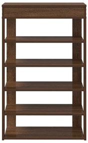 Ράφι παπουτσιών καφέ δρυς 60x30x98 cm Κατασκευασμένο ξύλο - Καφέ
